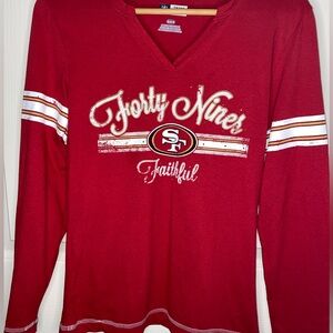 NFL Women's San Francisco 49ers Red Long Sleeve Tee, Tshirt, Top